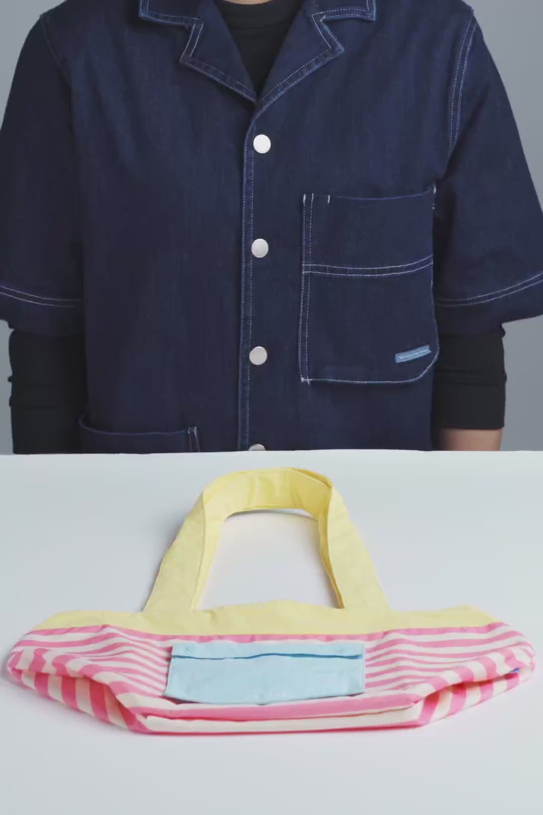 Striped Mini Reversible Bag